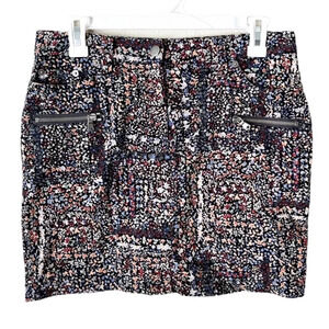 sale CLUB Monaco Floral Corduroy Mini Skirt 2 Chic Fall Winter